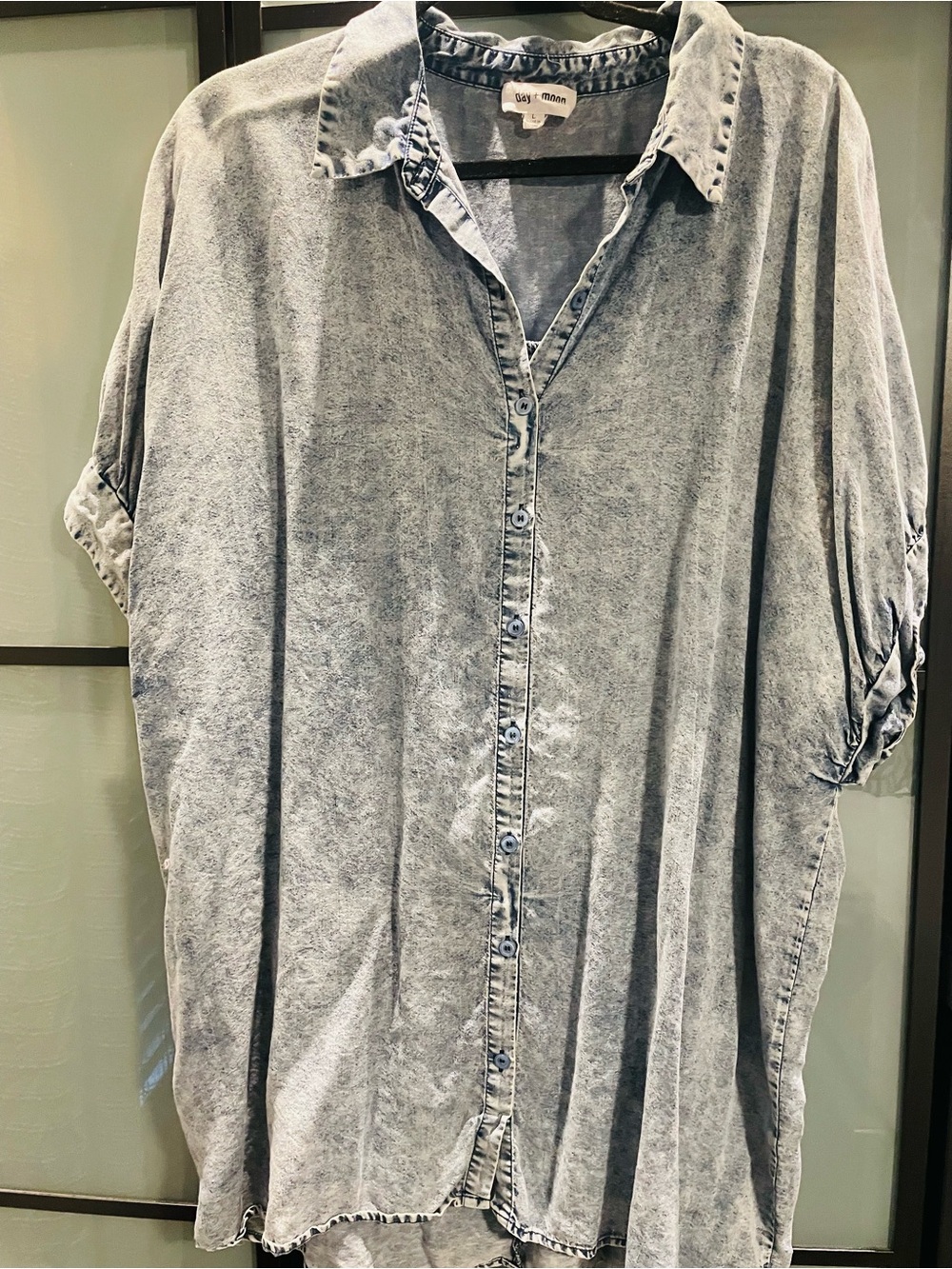 Day + moon Washed denim Mini Dress Shirt Dress $2/20